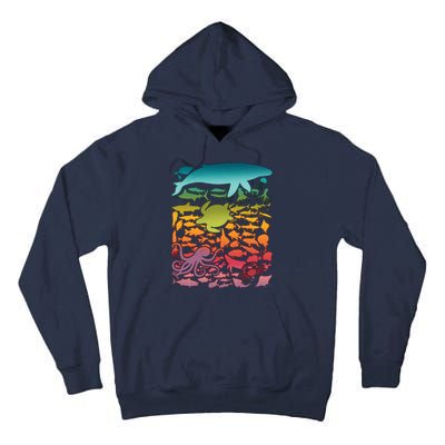 Cool Rainbow Ocean Sea Life Tall Hoodie