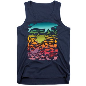 Cool Rainbow Ocean Sea Life Tank Top