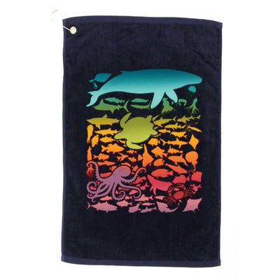 Cool Rainbow Ocean Sea Life Platinum Collection Golf Towel