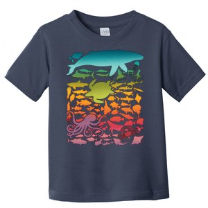 Cool Rainbow Ocean Sea Life Toddler T-Shirt