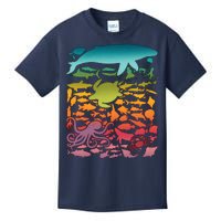 Cool Rainbow Ocean Sea Life Kids T-Shirt