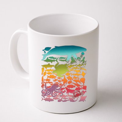 Cool Rainbow Ocean Sea Life Coffee Mug