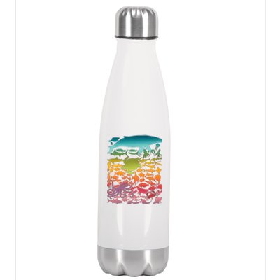 Cool Rainbow Ocean Sea Life Stainless Steel Insulated Water Bottle