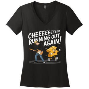 Cheese Running Out Again Women's V-Neck T-Shirt