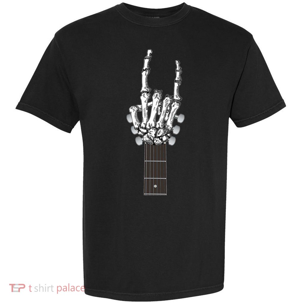 Cool Rock On Skeleton Guitar Garment-Dyed Heavyweight T-Shirt