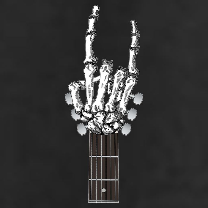 Cool Rock On Skeleton Guitar Garment-Dyed Heavyweight T-Shirt