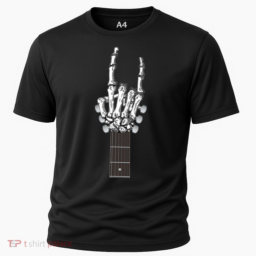 Cool Rock On Skeleton Guitar Performance Shirt