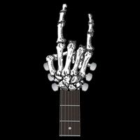 Cool Rock On Skeleton Guitar Cooling Performance Crew T-Shirt