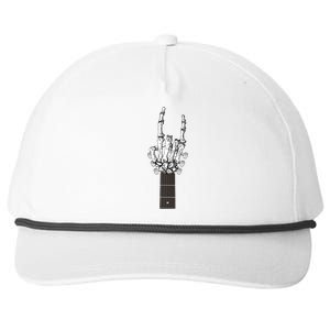 Cool Rock On Skeleton Guitar Snapback Five-Panel Rope Hat