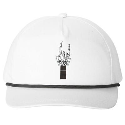 Cool Rock On Skeleton Guitar Snapback Five-Panel Rope Hat