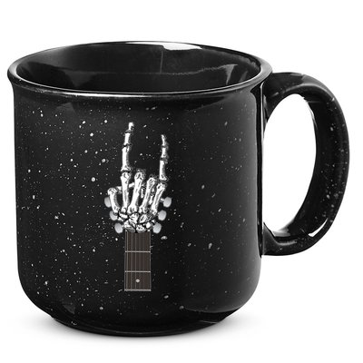 Cool Rock On Skeleton Guitar 15oz Campfire Ceramic Mug