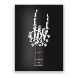 Cool Rock On Skeleton Guitar Poster