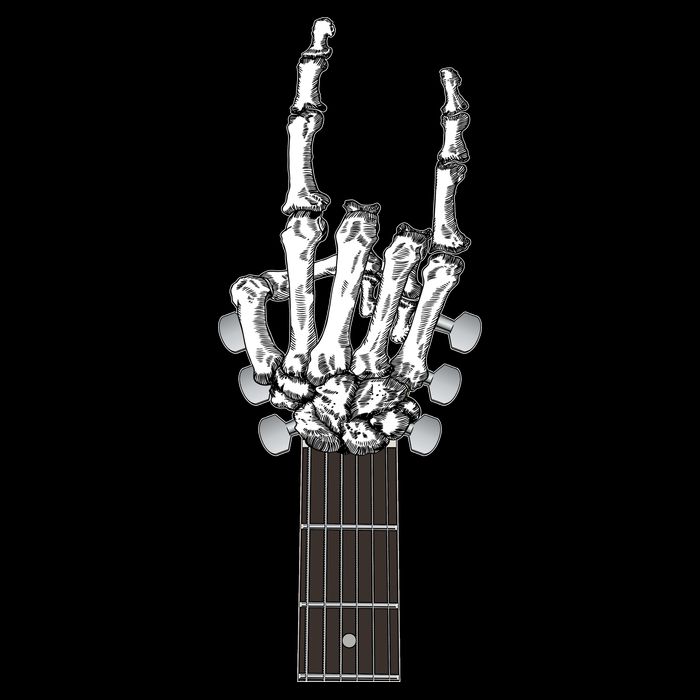 Cool Rock On Skeleton Guitar Tall Sweatshirt