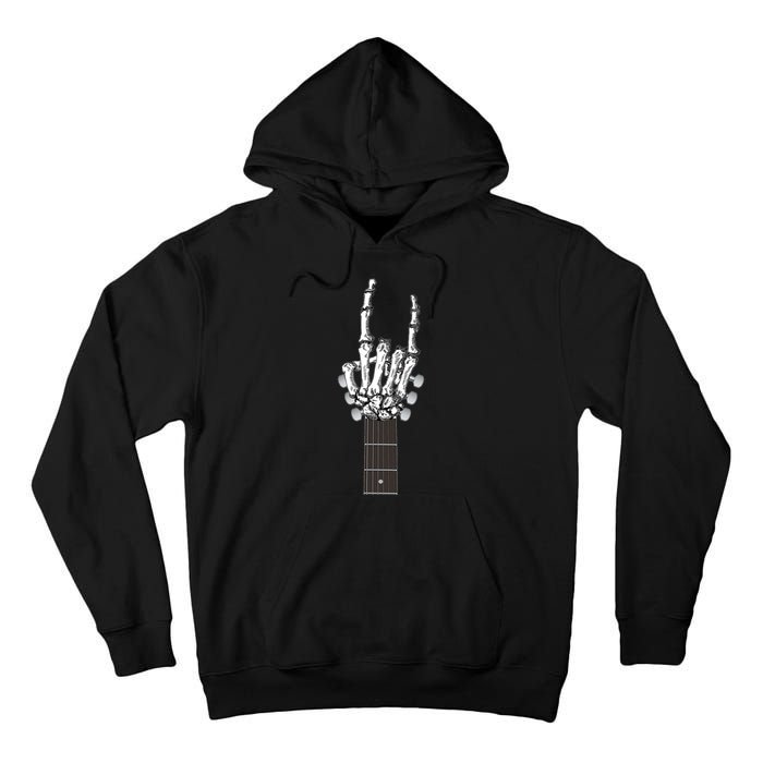 Cool Rock On Skeleton Guitar Tall Hoodie