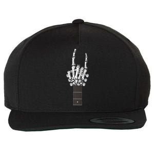 Cool Rock On Skeleton Guitar Wool Snapback Cap