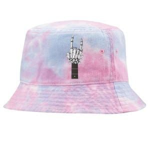 Cool Rock On Skeleton Guitar Tie-Dyed Bucket Hat