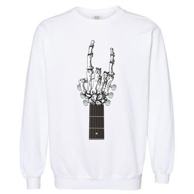Cool Rock On Skeleton Guitar Garment-Dyed Sweatshirt