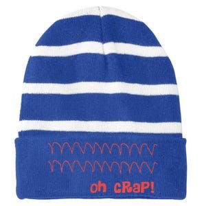 Cardiac Rhythm Oh Crap Nurse Striped Beanie with Solid Band