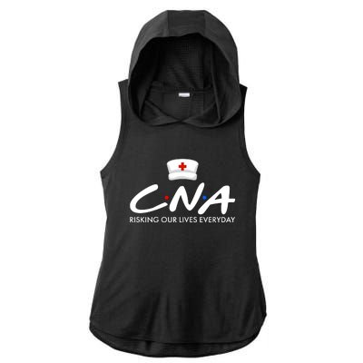 CNA Risking Our Lives Everyday Ladies PosiCharge Tri-Blend Wicking Draft Hoodie Tank