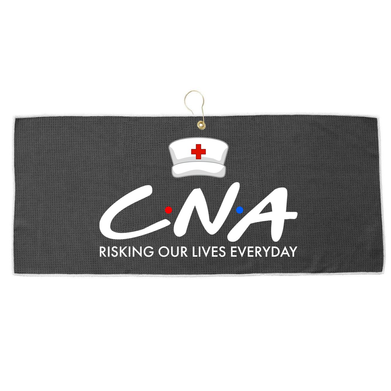 CNA Risking Our Lives Everyday Large Microfiber Waffle Golf Towel