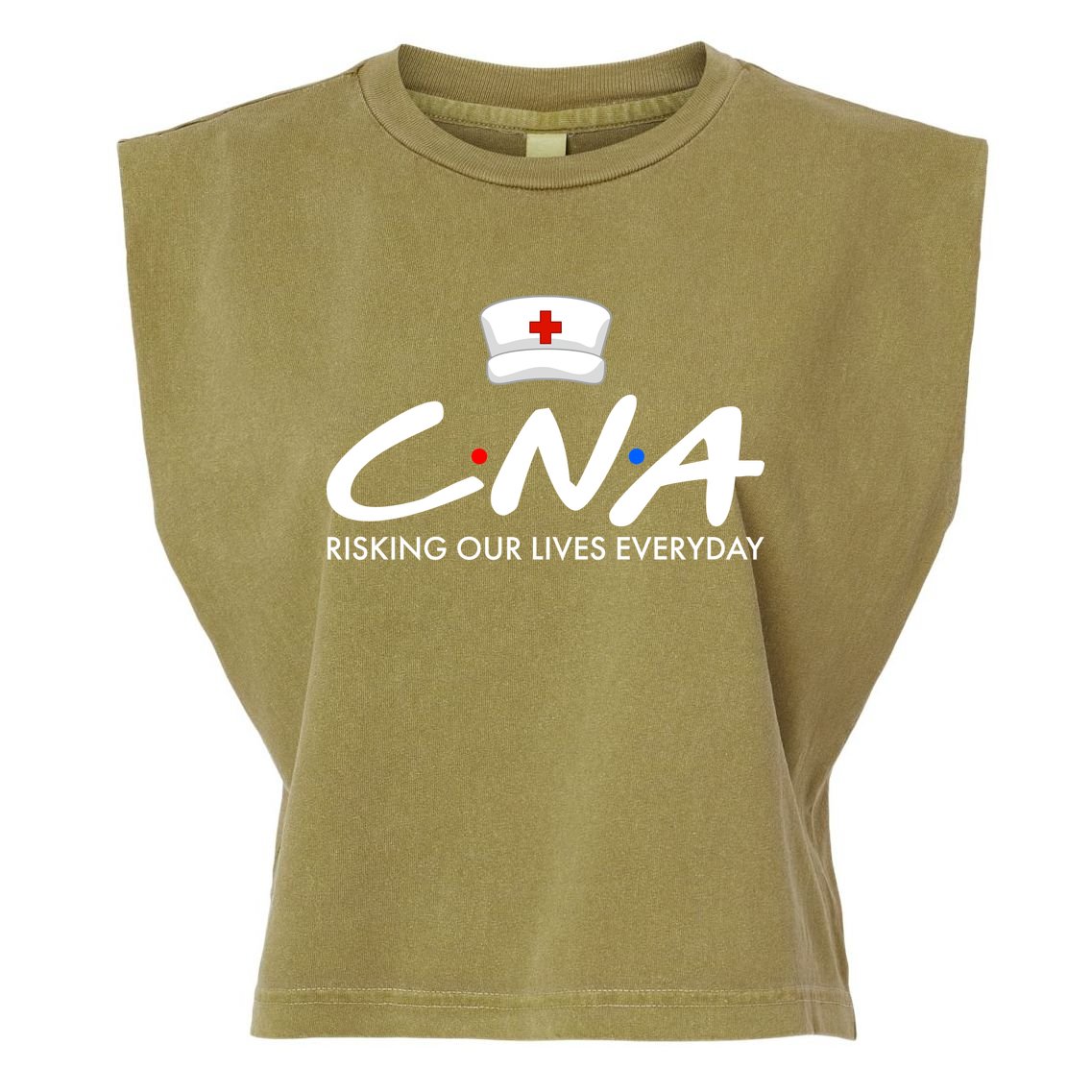 CNA Risking Our Lives Everyday Garment-Dyed Women's Muscle Tee