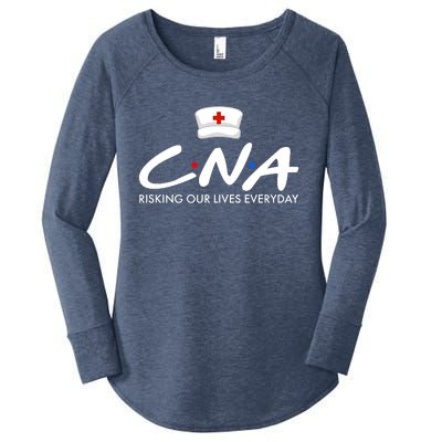 CNA Risking Our Lives Everyday Women's Perfect Tri Tunic Long Sleeve Shirt