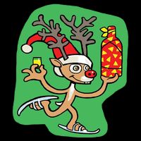 Christmas Reindeer On Ice Bucket Hat