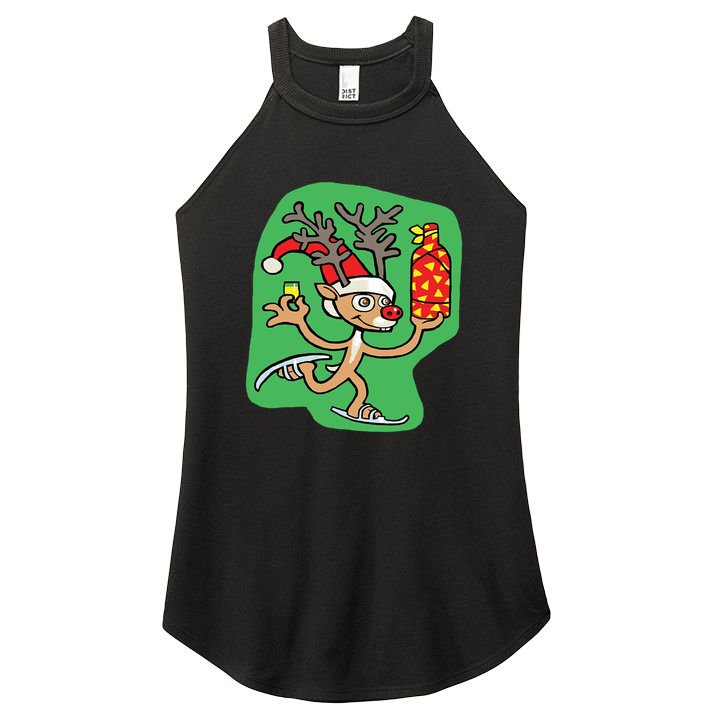 Christmas Reindeer On Ice Women's Perfect Tri Rocker Tank