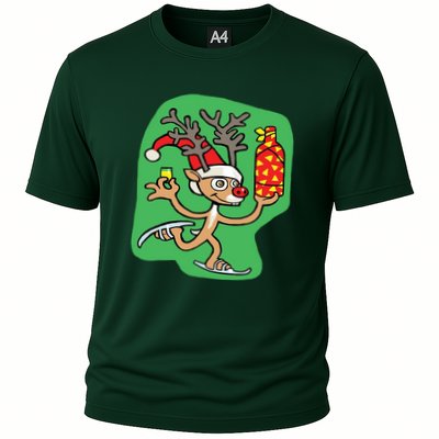 Christmas Reindeer On Ice Performance Shirt