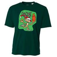 Christmas Reindeer On Ice Cooling Performance Crew T-Shirt