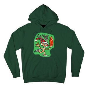 Christmas Reindeer On Ice Hoodie