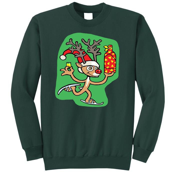 Christmas Reindeer On Ice Sweatshirt