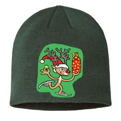 Christmas Reindeer On Ice Sustainable Beanie