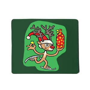 Christmas Reindeer On Ice Mousepad