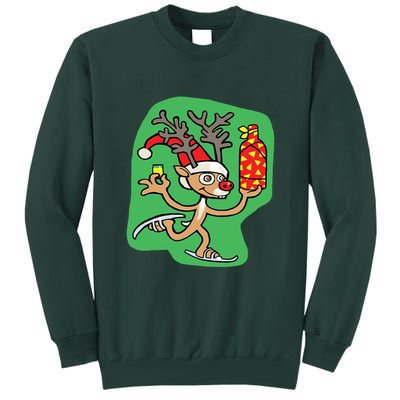 Christmas Reindeer On Ice Tall Sweatshirt