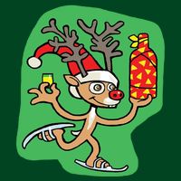 Christmas Reindeer On Ice Visor