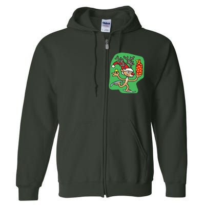 Christmas Reindeer On Ice Full Zip Hoodie