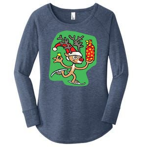 Christmas Reindeer On Ice Women's Perfect Tri Tunic Long Sleeve Shirt