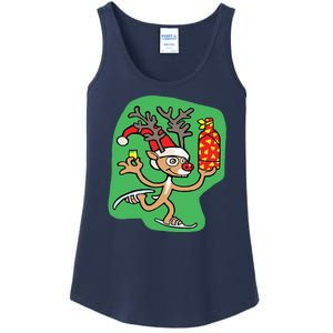 Christmas Reindeer On Ice Ladies Essential Tank