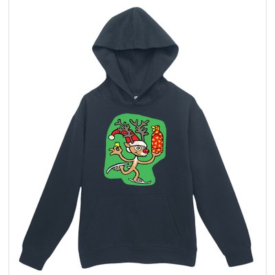 Christmas Reindeer On Ice Urban Pullover Hoodie