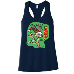 Christmas Reindeer On Ice Women's Racerback Tank