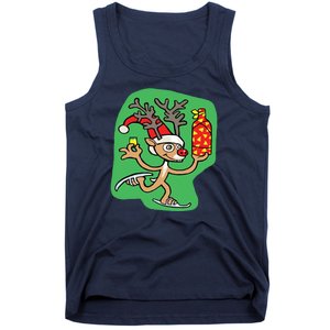 Christmas Reindeer On Ice Tank Top