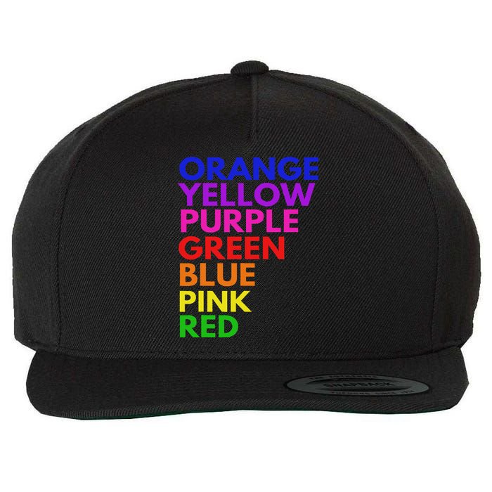 Color Rainbow Optical Illusion Funny Color Illusion Wool Snapback Cap