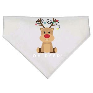 Christmas Reindeer Oh Deer Christmas Lights Gift USA-Made Doggie Bandana