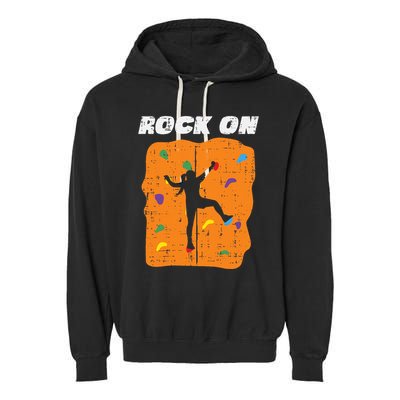 Climbing Rock On Wall Climber Bouldering Women Garment-Dyed Fleece Hoodie