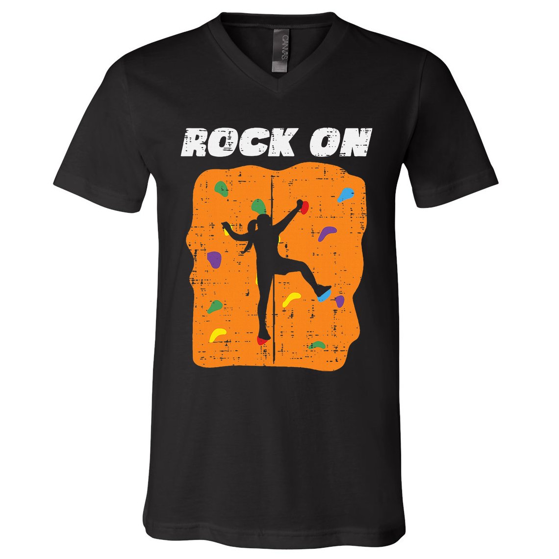 Climbing Rock On Wall Climber Bouldering Women V-Neck T-Shirt