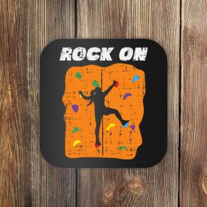 Climbing Rock On Wall Climber Bouldering Women Coaster