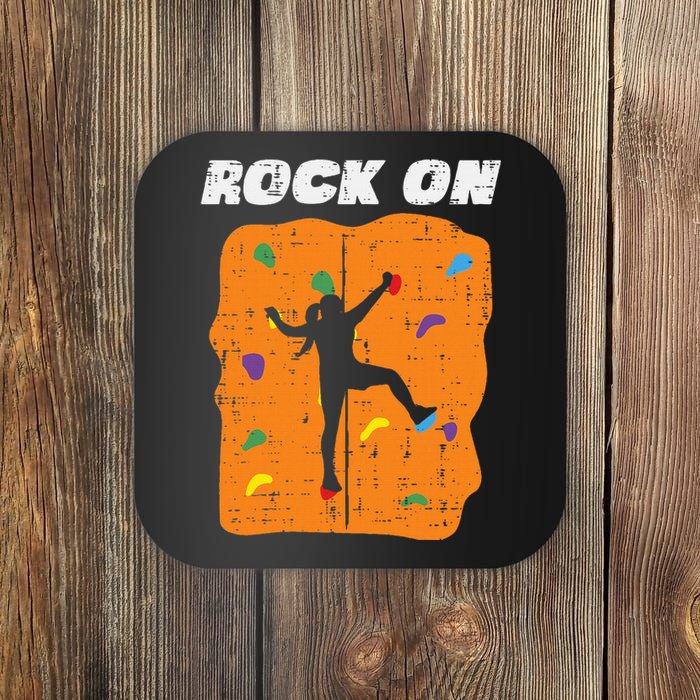 Climbing Rock On Wall Climber Bouldering Women Coaster