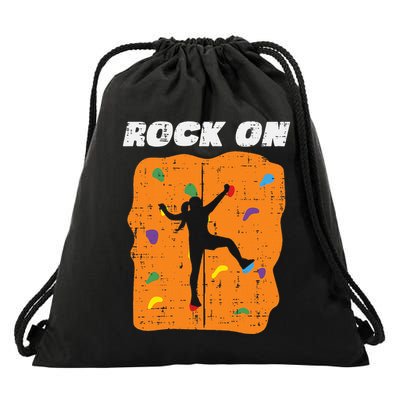 Climbing Rock On Wall Climber Bouldering Women Drawstring Bag