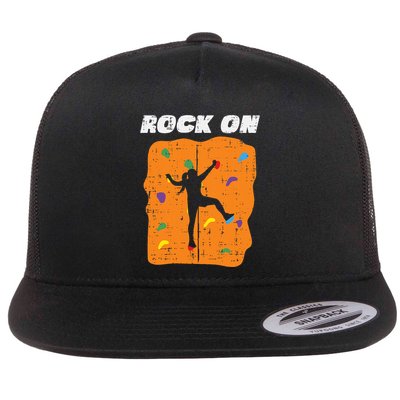 Climbing Rock On Wall Climber Bouldering Women Flatbill Hat